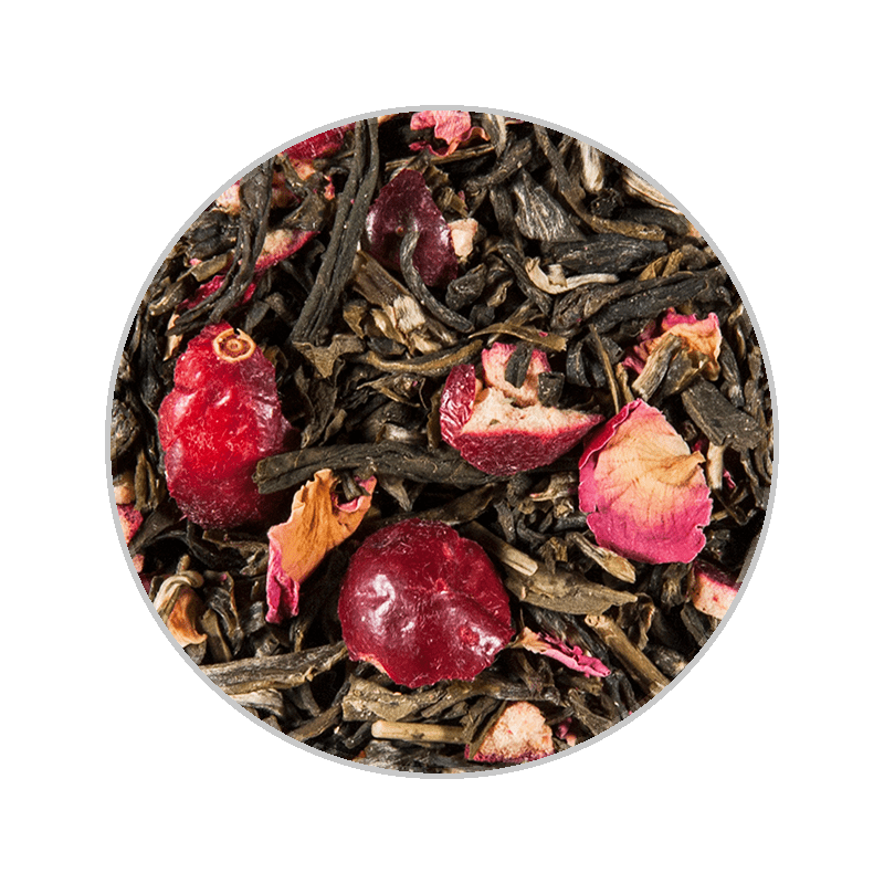 Pomegranate White Tea 38g Pouch Box with Loose Tea